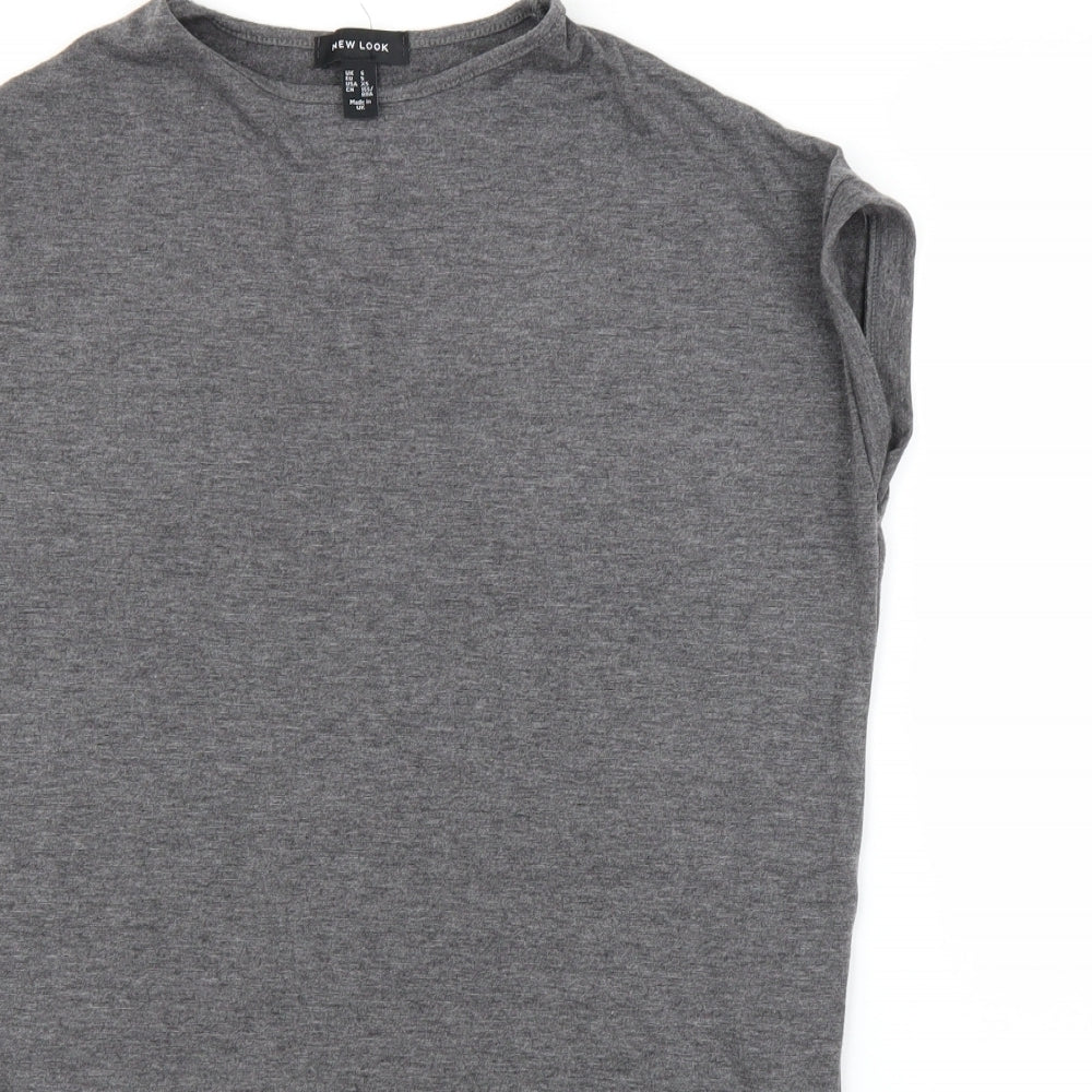Womens UK Size S New Look Grey Tunic Blouse