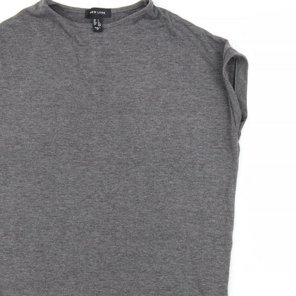 Womens UK Size S New Look Grey Tunic Blouse
