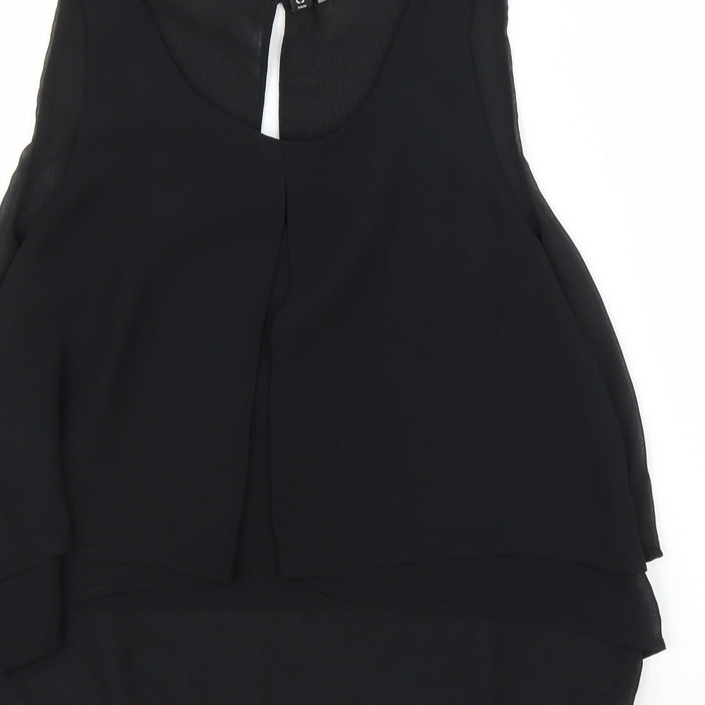 Womens UK Size 8 H&M Black Basic Blouse