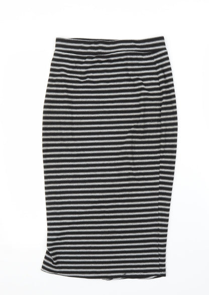 Primark Womens Black Striped  Straight & Pencil Skirt Size 8