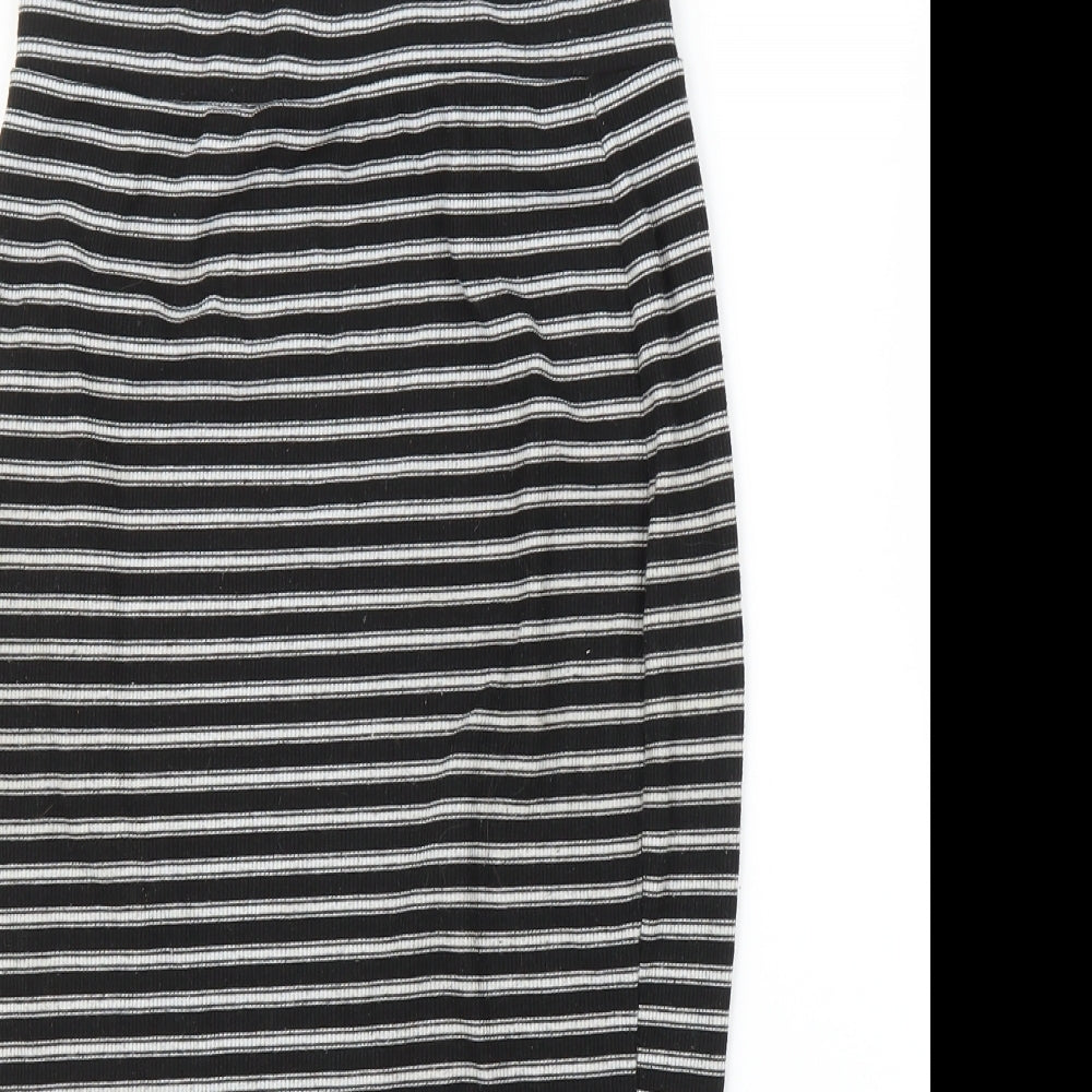 Primark Womens Black Striped  Straight & Pencil Skirt Size 8