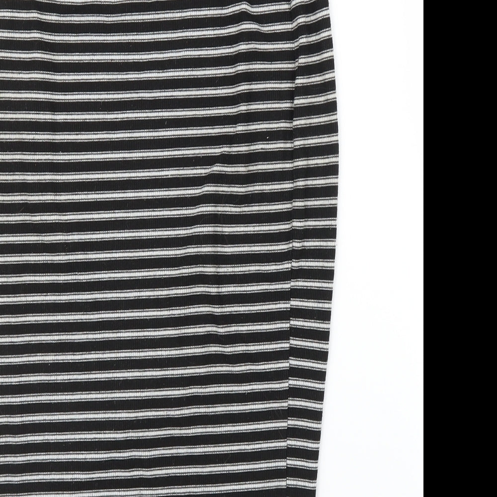 Primark Womens Black Striped  Straight & Pencil Skirt Size 8