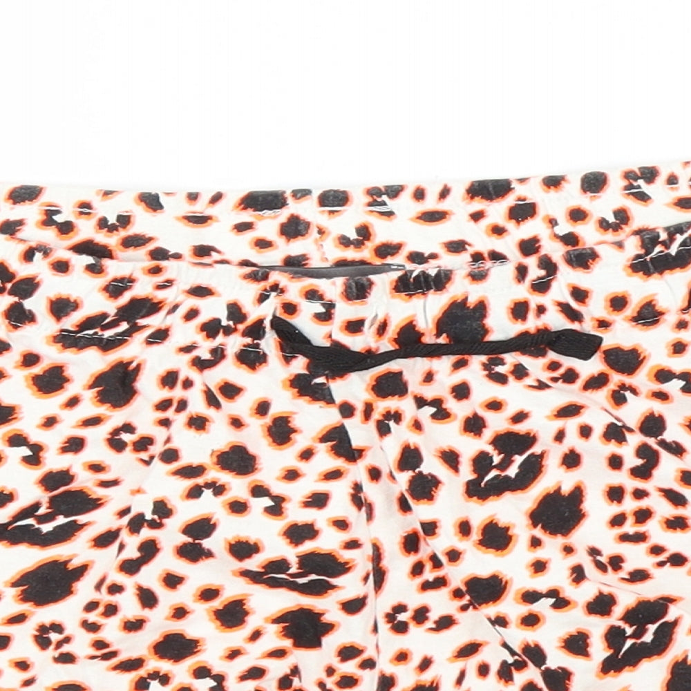 Primark Womens Orange Animal Print  Cut-Off Shorts Size M - Leopard print