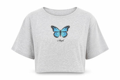 Womens UK Size 8 I SAW IT FIRST Grey Cropped T-Shirt