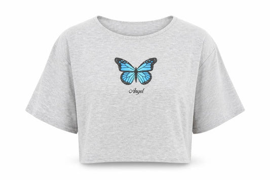 Womens UK Size 8 I SAW IT FIRST Grey Cropped T-Shirt