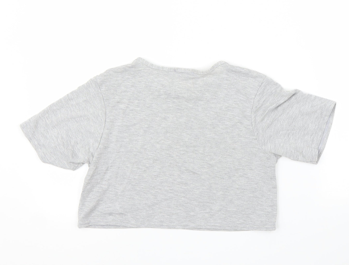 I SAW IT FIRST Womens Grey   Cropped T-Shirt Size 8