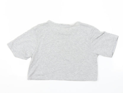 I SAW IT FIRST Womens Grey   Cropped T-Shirt Size 8