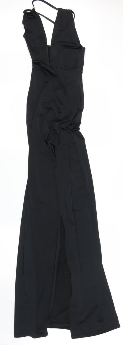 PRETTYLITTLETHING Womens Black   A-Line  Size S  - Split down front