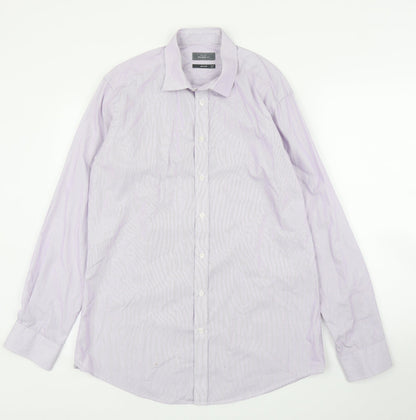 Mens UK Size 16 John Lewis Purple  Button-Up Long Sleeve Casual Shirt
