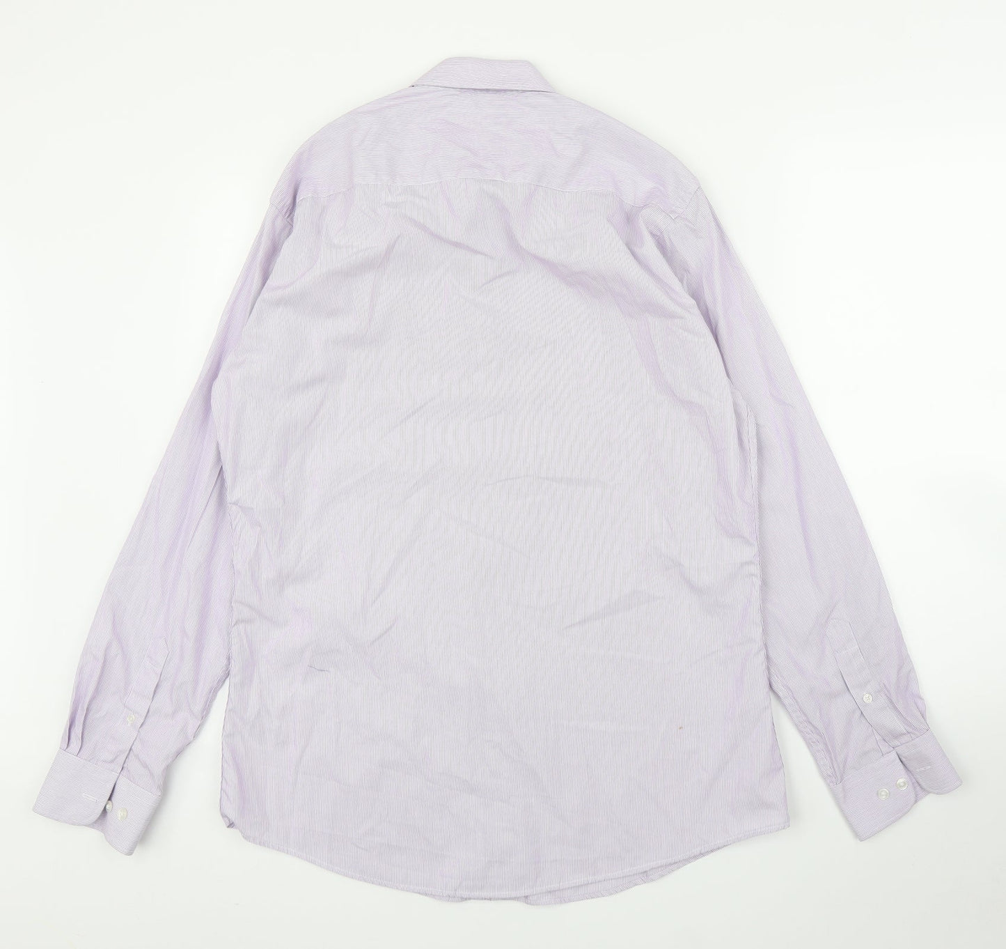 Mens UK Size 16 John Lewis Purple  Button-Up Long Sleeve Casual Shirt