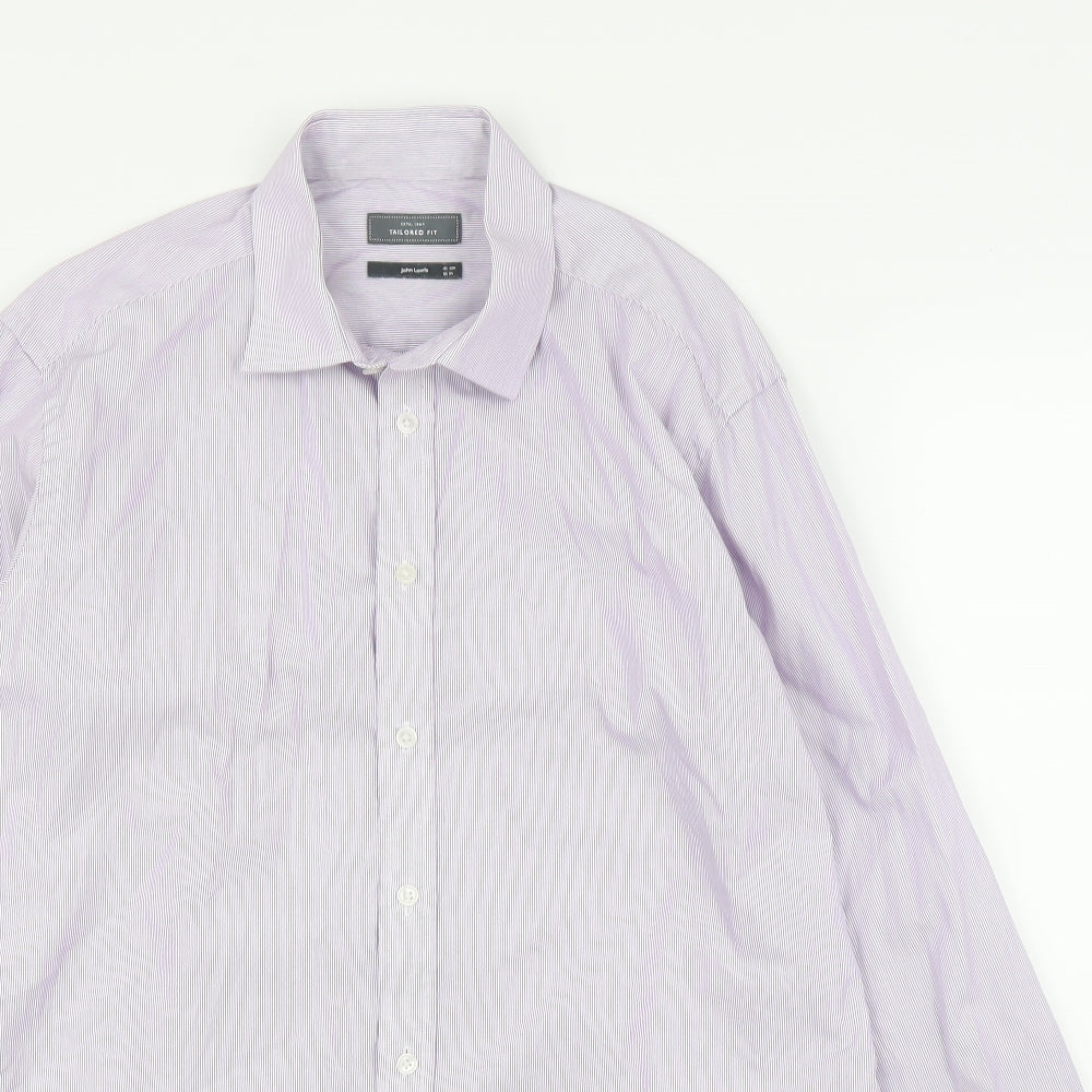 Mens UK Size 16 John Lewis Purple  Button-Up Long Sleeve Casual Shirt