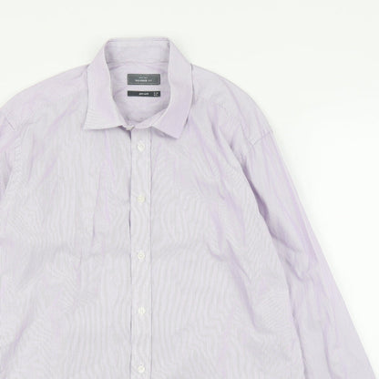 Mens UK Size 16 John Lewis Purple  Button-Up Long Sleeve Casual Shirt