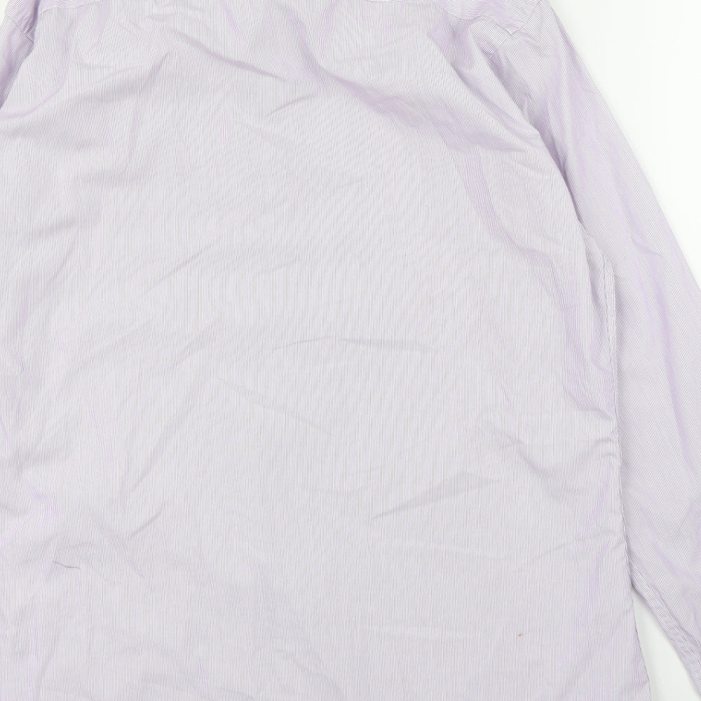 Mens UK Size 16 John Lewis Purple  Button-Up Long Sleeve Casual Shirt