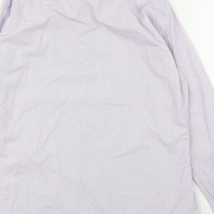 Mens UK Size 16 John Lewis Purple  Button-Up Long Sleeve Casual Shirt