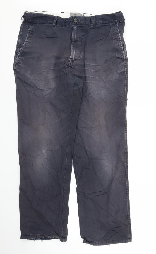 M&S Mens Blue   Straight Jeans Size 34 in L26 in