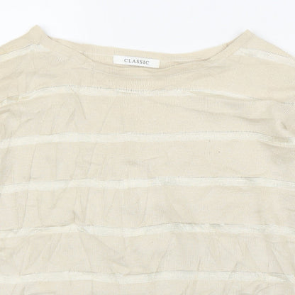 Womens UK Size 10 M&S Gold Pullover Jumper