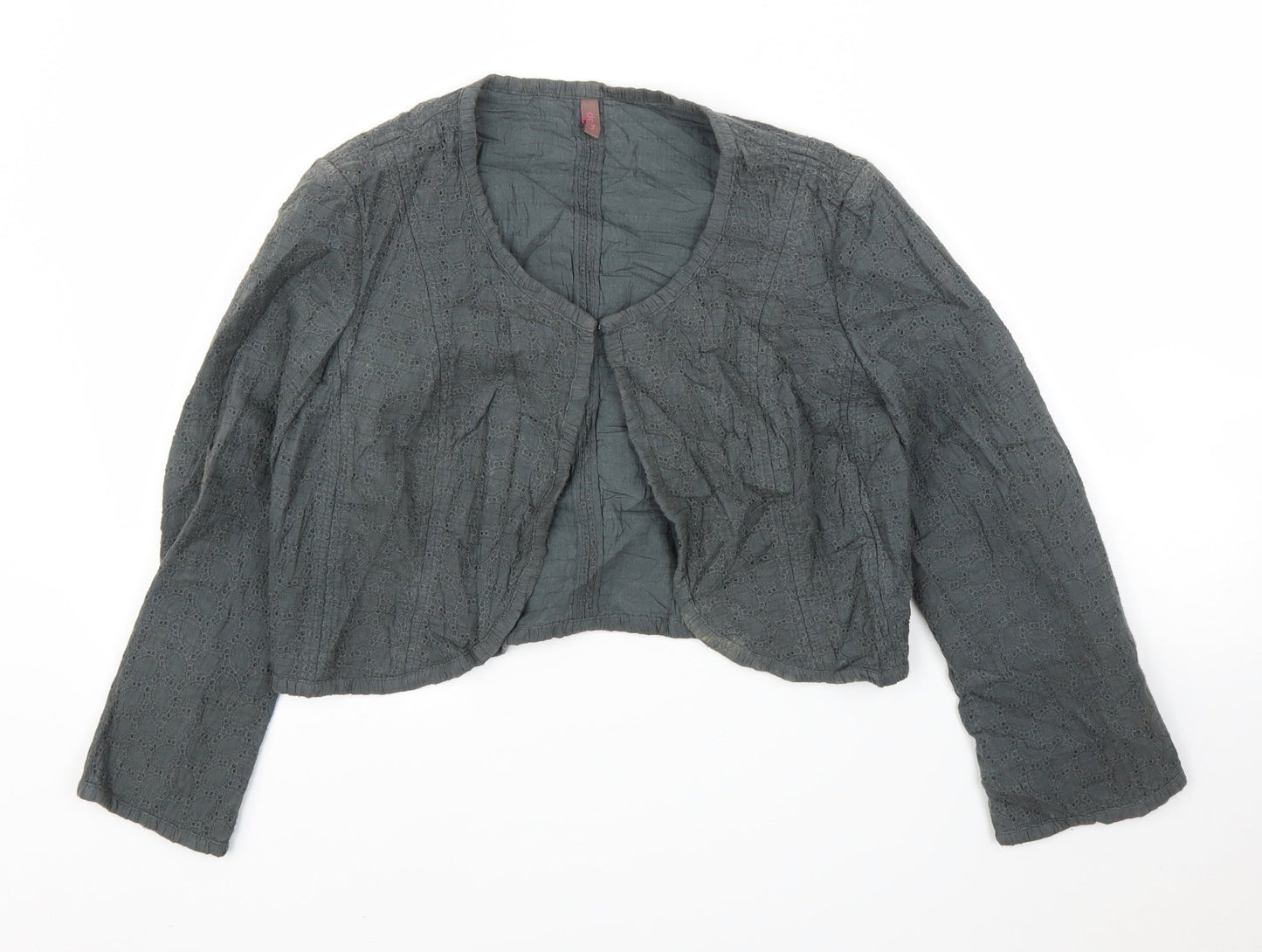 Womens UK Size 10 Wrap Grey Cardigan Jumper