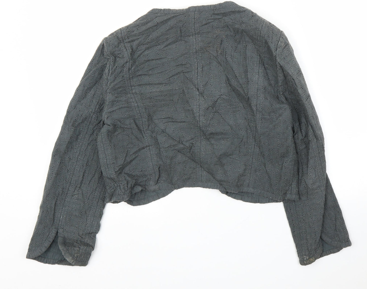 Womens UK Size 10 Wrap Grey Cardigan Jumper