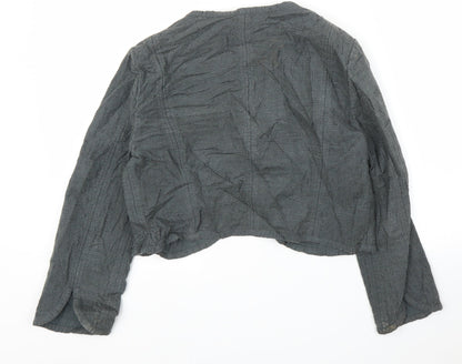 Womens UK Size 10 Wrap Grey Cardigan Jumper