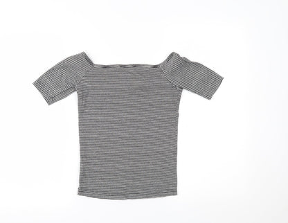 Primark Womens Black Striped  Basic Blouse Size 8