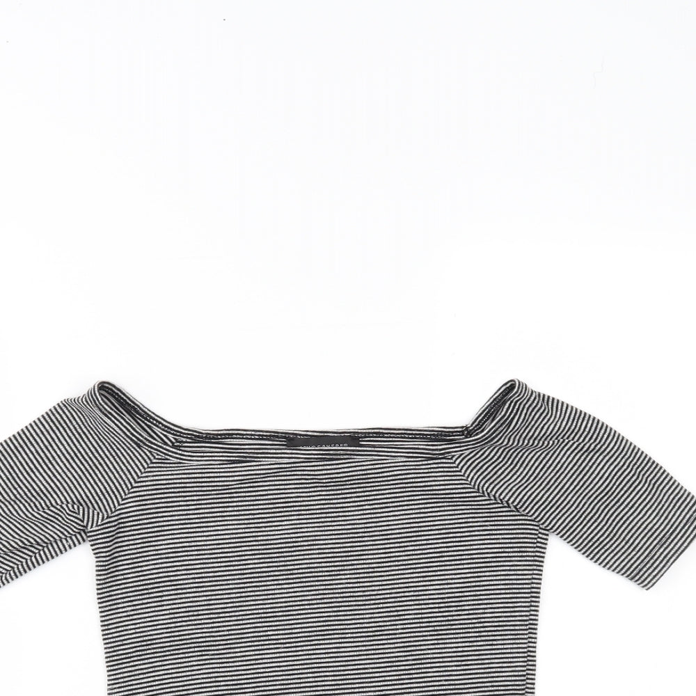 Primark Womens Black Striped  Basic Blouse Size 8