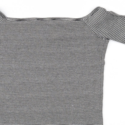 Primark Womens Black Striped  Basic Blouse Size 8