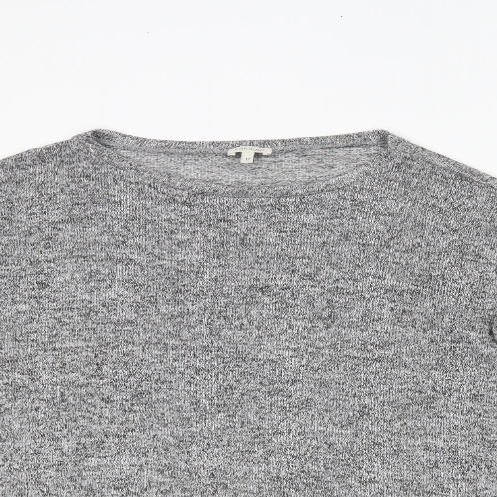 Womens UK Size 12 River Island Grey Basic Blouse