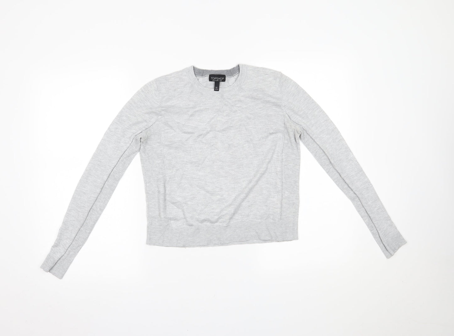 Womens UK Size 8 Topshop Grey Basic Blouse