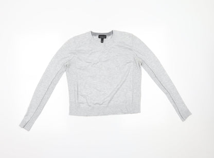 Womens UK Size 8 Topshop Grey Basic Blouse