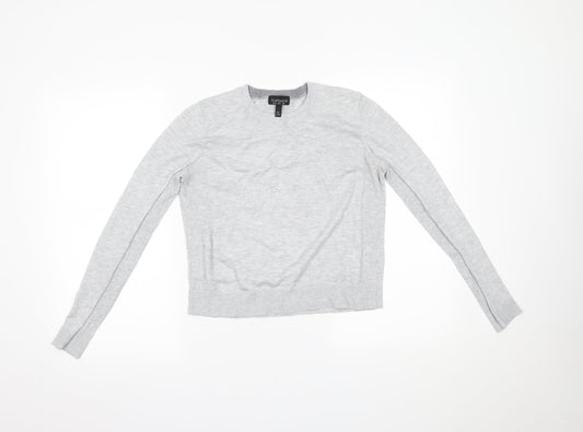 Womens UK Size 8 Topshop Grey Basic Blouse