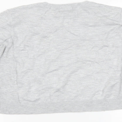 Womens UK Size 8 Topshop Grey Basic Blouse