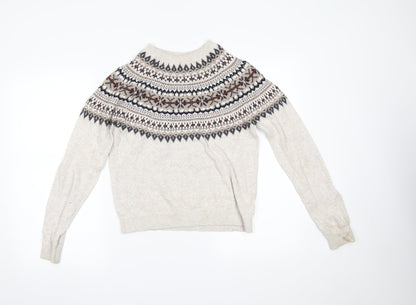 H&M Mens Beige   Henley Jumper Size S