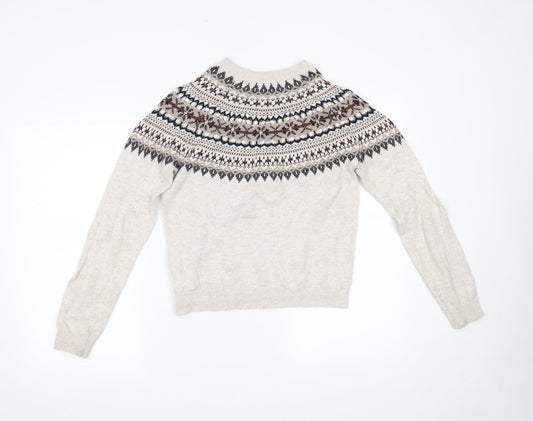 H&M Mens Beige   Henley Jumper Size S