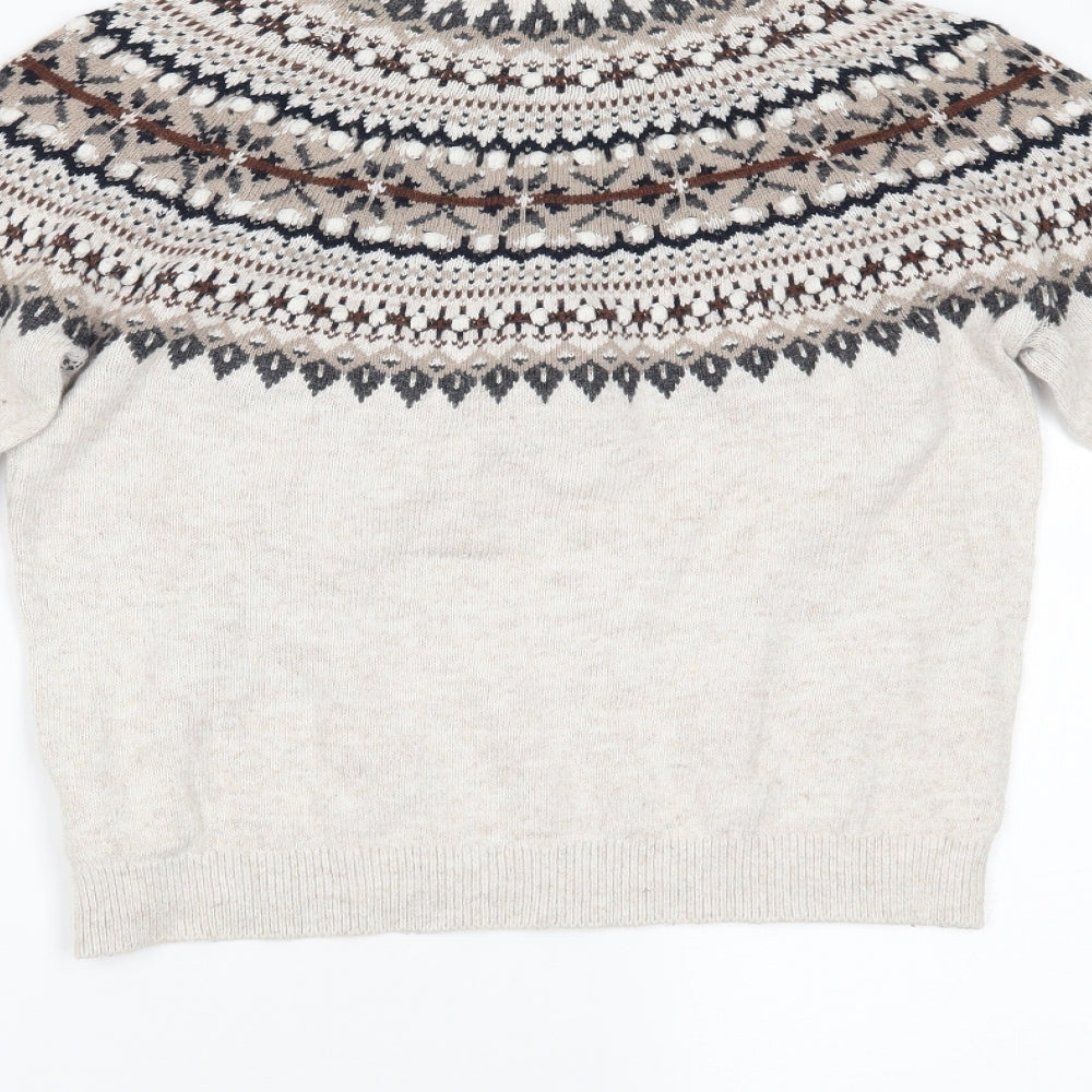 H&M Mens Beige   Henley Jumper Size S