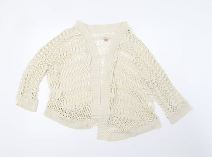 Womens UK Size M Matalan White Cardigan Jumper