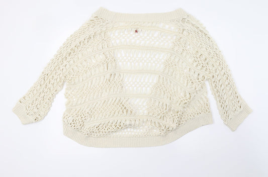 Womens UK Size M Matalan White Cardigan Jumper