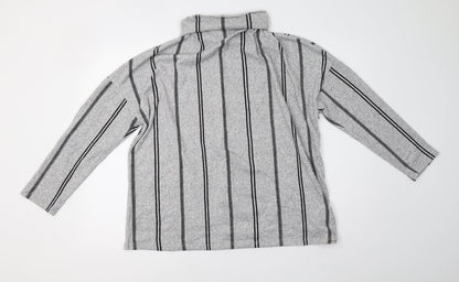 F&F Womens Grey Striped Knit Pullover Sweatshirt Size 16