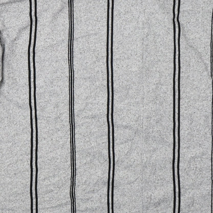 F&F Womens Grey Striped Knit Pullover Sweatshirt Size 16