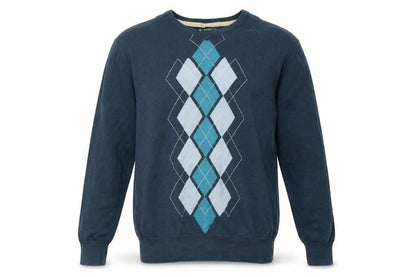 Brooker Mens Blue Geometric  Pullover Sweatshirt Size M