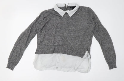 Primark Womens Grey  Knit Pullover Jumper Size 10