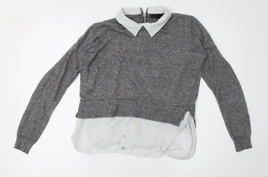 Primark Womens Grey  Knit Pullover Jumper Size 10