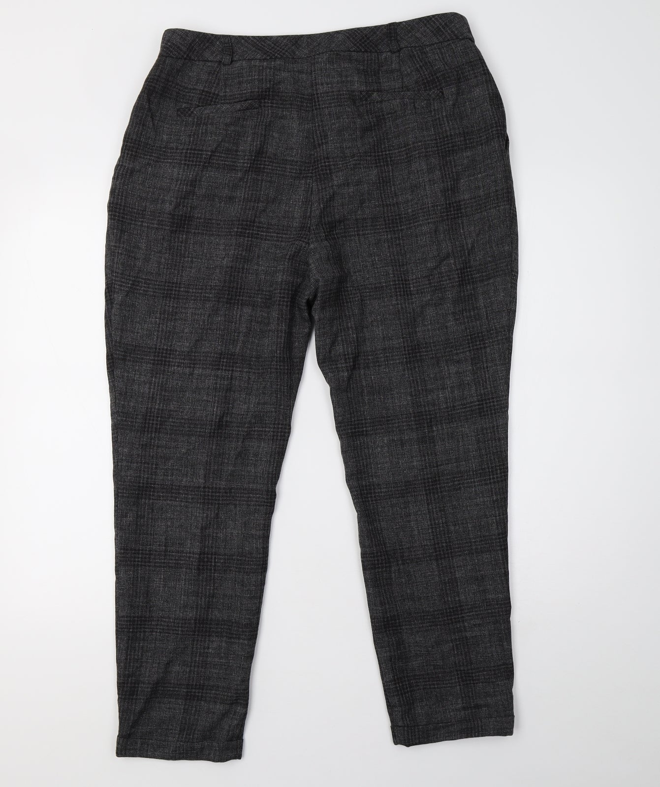 Primark Womens Grey Check  Trousers  Size 14 L28 in