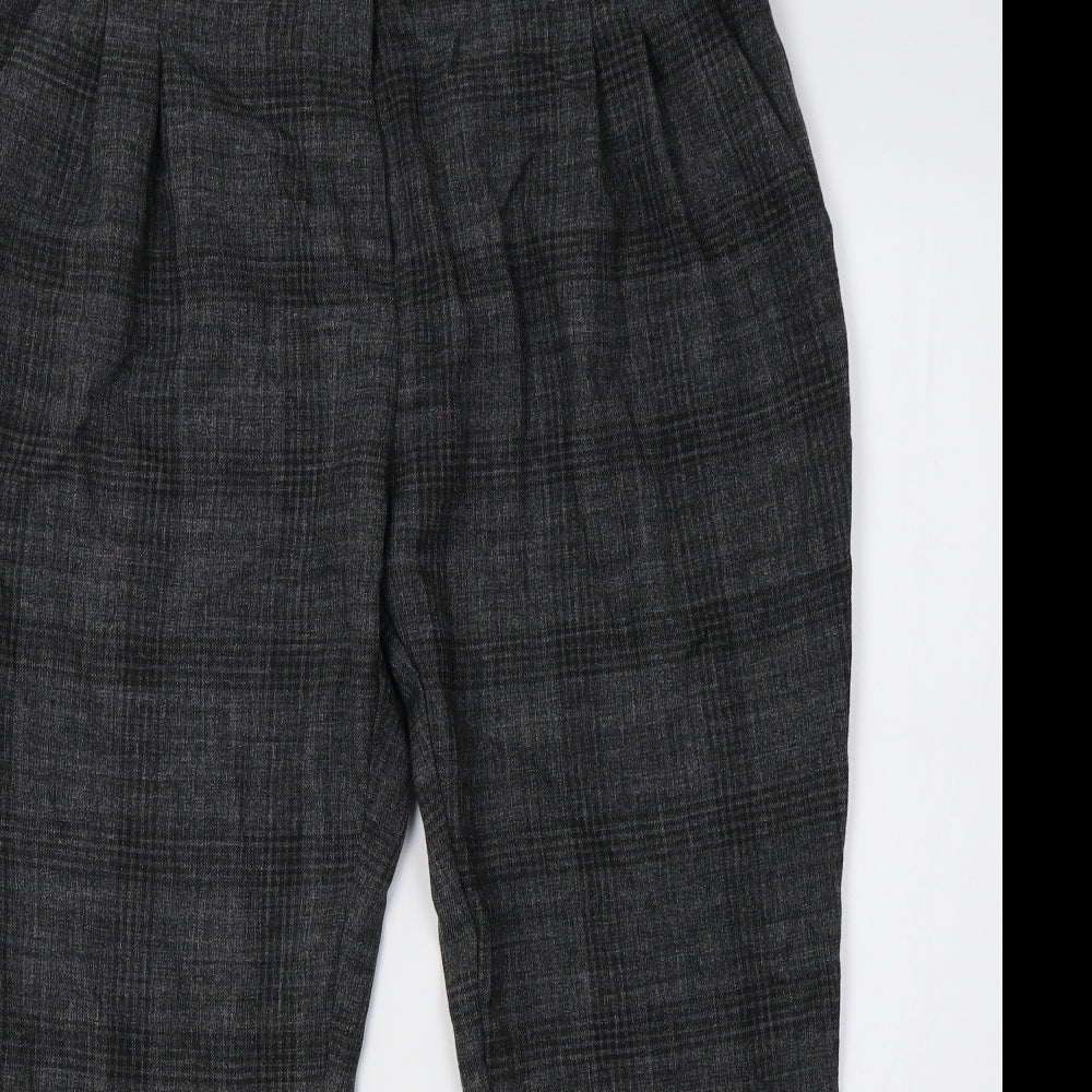 Primark Womens Grey Check  Trousers  Size 14 L28 in