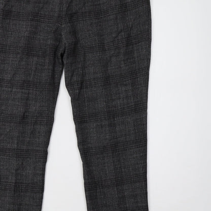 Primark Womens Grey Check  Trousers  Size 14 L28 in