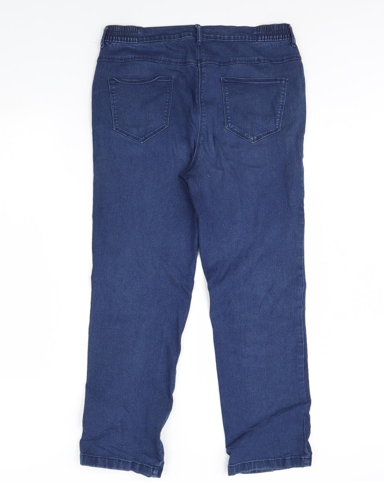 Womens UK Size 16 Preworn Regular Fit Straight Blue Jeans