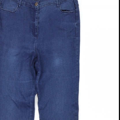 Womens UK Size 16 Preworn Regular Fit Straight Blue Jeans