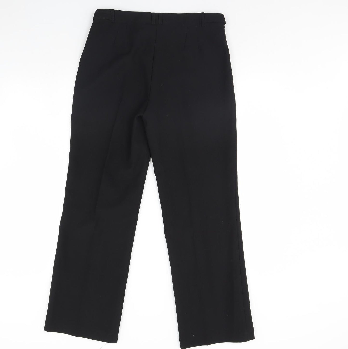 Womens UK Size 10 Peacocks Regular Fit Dress Pants Black Trousers