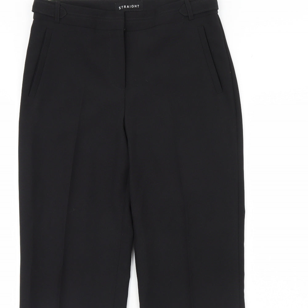 Womens UK Size 10 Peacocks Regular Fit Dress Pants Black Trousers