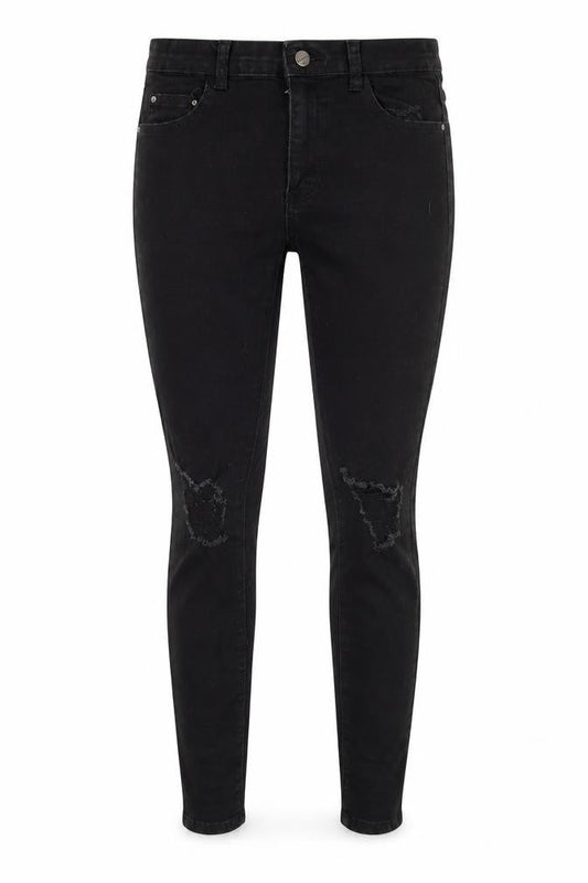 PRETTYLITTLETHING Womens Black  Denim Skinny Jeans Size 8 L28 in