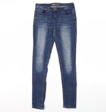 Womens UK Size 10 Skinny Regular Fit Skinny Blue Jeans